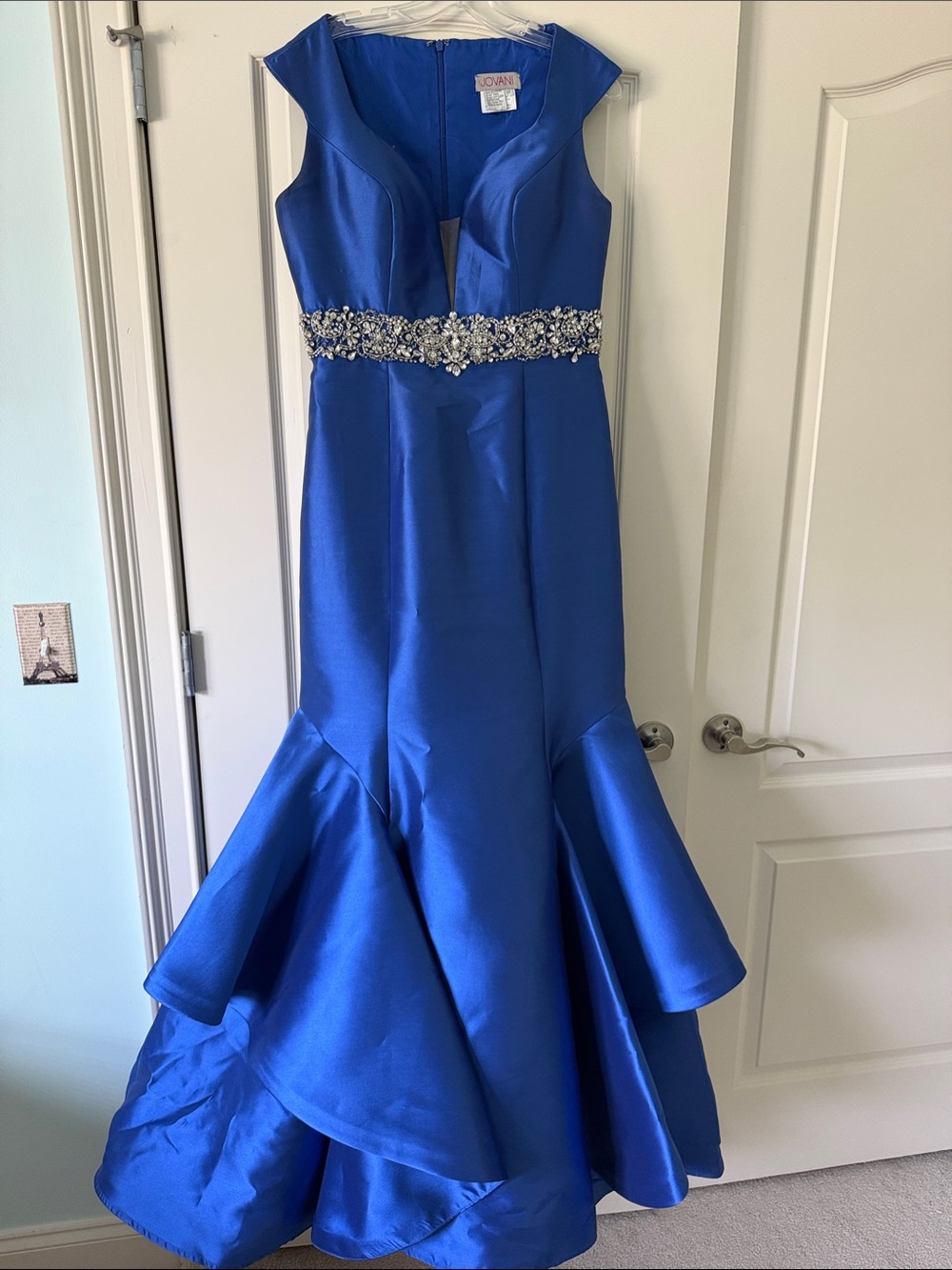 Sensational Sapphire Blue Beaded Mermaid Dress